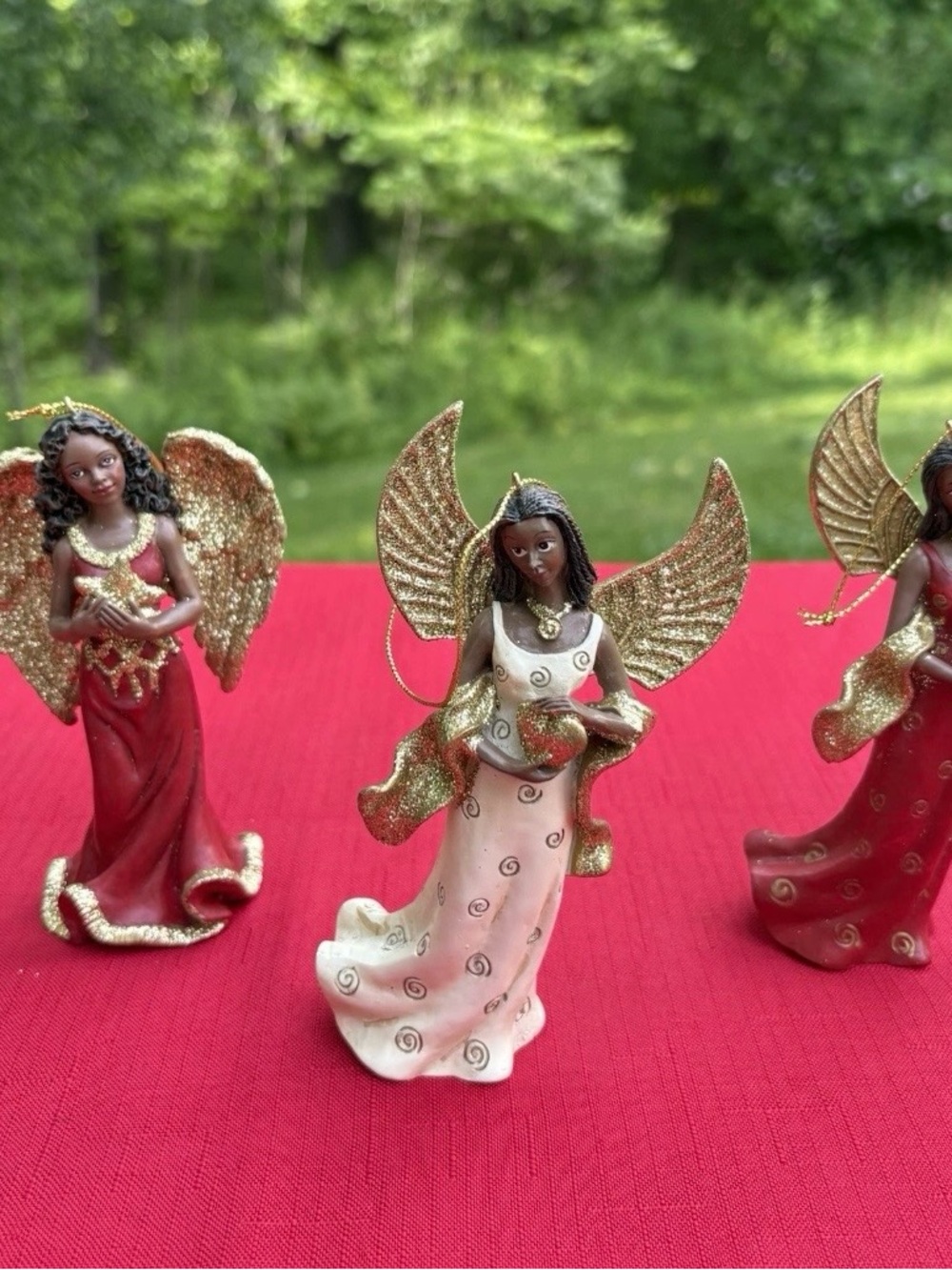Decorative Angel Christmas Ornaments Gold & Red/White Accent - Kurt Adler